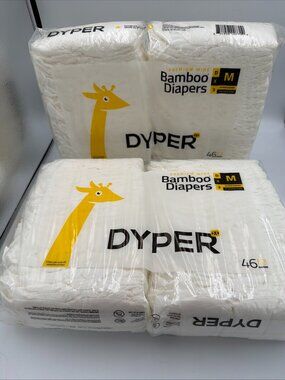DYPER Ultra Premium Bamboo Diapers Size 3, 13-22 Lbs. 92 Count - New Sealed Pkg.